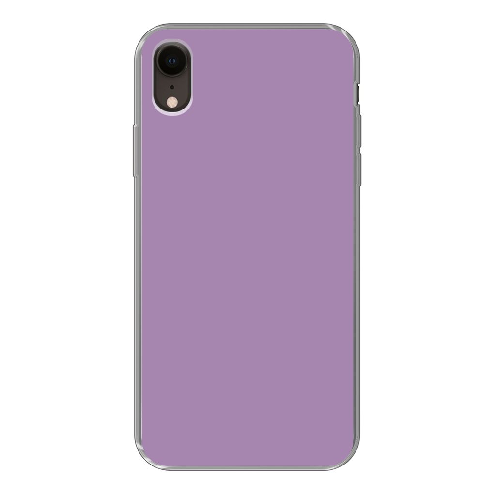 MuchoWow Handyhülle Schutzhülle Hülle für iPhone XR Innenbereich - Violett - Farben - Farbe - Einfarbig Silikon Softcase Handy Hülle - Schut...