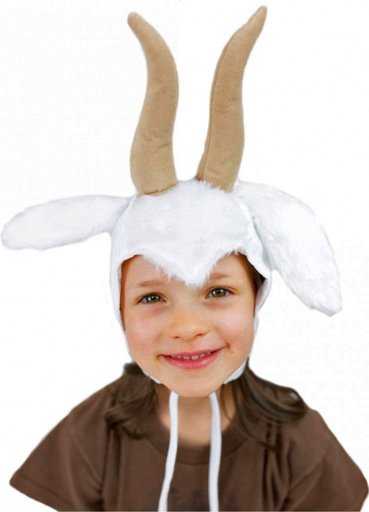 Kinder Mütze Ziege weiß Tiermärchen Ziegenbock Geißlein Fasching