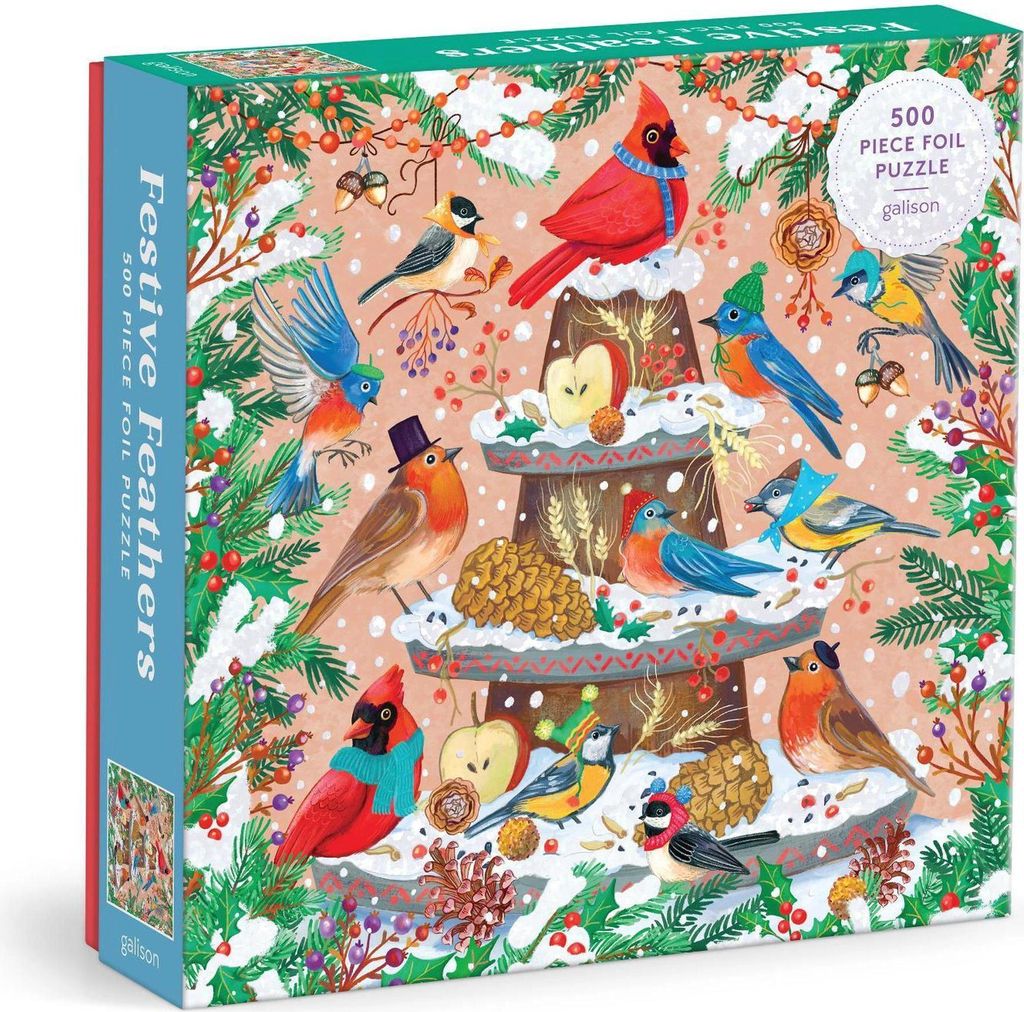 GALISON Metalické štvorcové puzzle Slávnostné vtáky 500 Obrázok produktu 