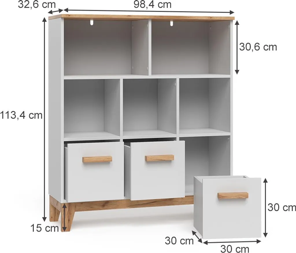 Aménager une Salle de Jeux : Étagère Vitalispa Malia Blanc Artisan 113 cm