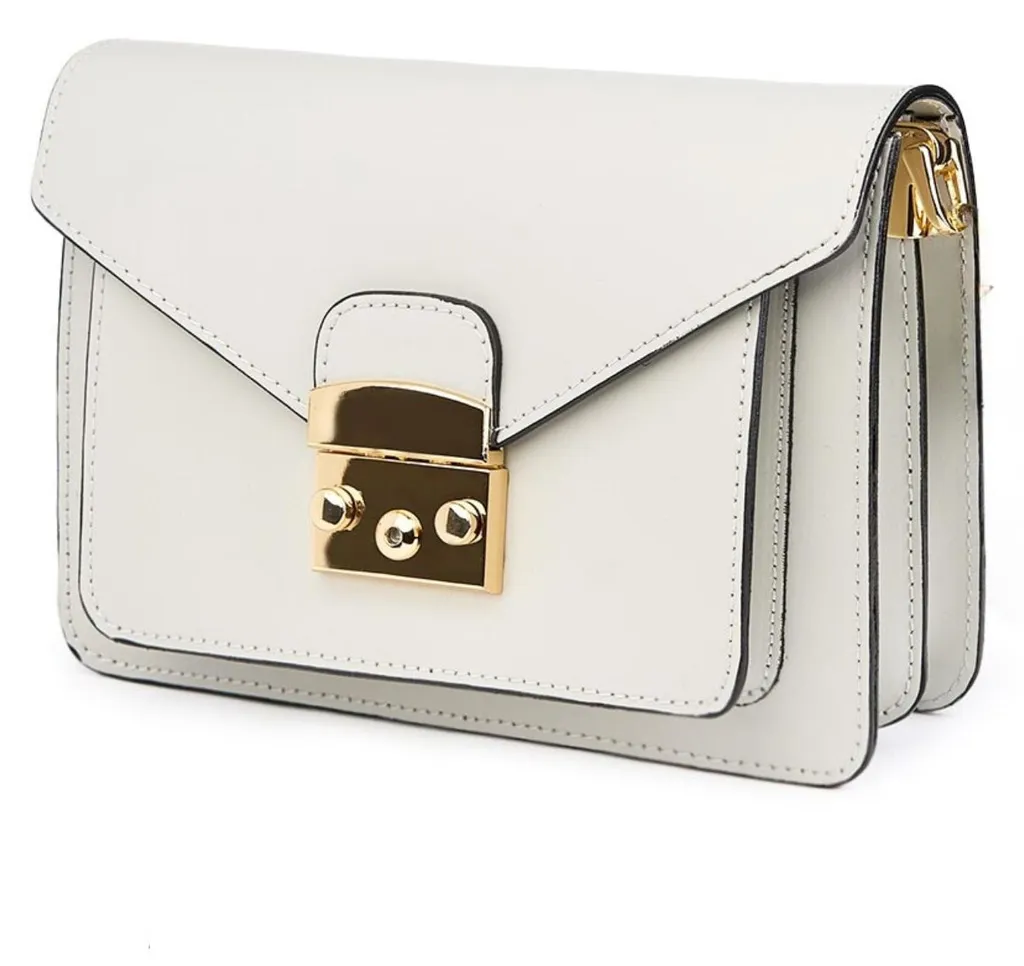 Sac à main en cuir véritable beige Maison Heritage Vic style chic