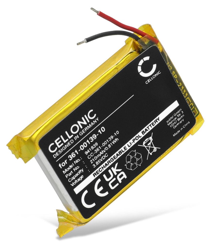 CELLONIC, Akku für Smartwatch & Fitness armband kompatibel mit Garmin Venu 2, Fenix 7S (210mAh, 3.7V) 1x Ersatzakku 361-00139-10