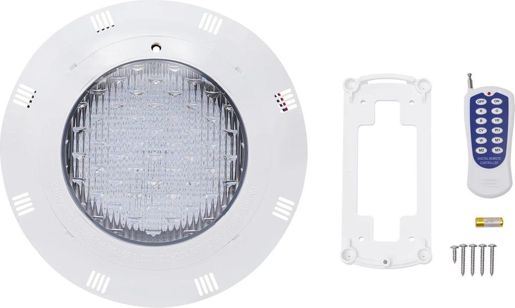 LED Poolbeleuchtung - RGB Unterwasserlampe 45W 12V - Mit Fernbedienung - IP68 wasserdicht - Selbstständige Montage - Inkl. Leuchtmittel