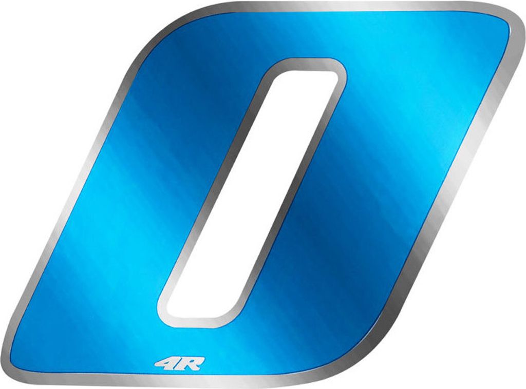 Aufkleber Rennnummer für Motorrad "0" blau 65 x 85 mm