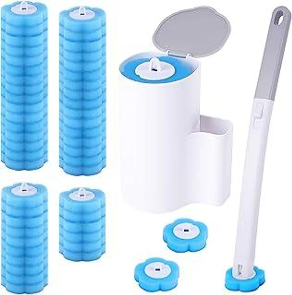 Scopa WC Monouso Professionale - Sistema con 48 Spugne Detergenti