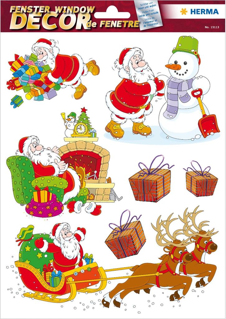 Herma Fensterbild A4 Fröhlicher Weihnachtsmann Obrázok produktu 