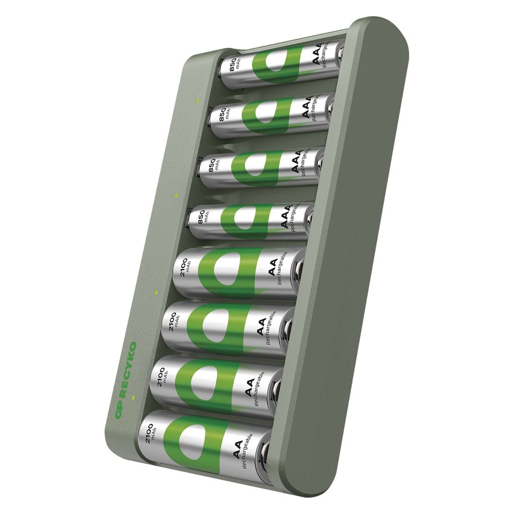 GP Econ Ladegerät E821 8-Slot 4xAA 2100mAh + 4xAAA 850mAh