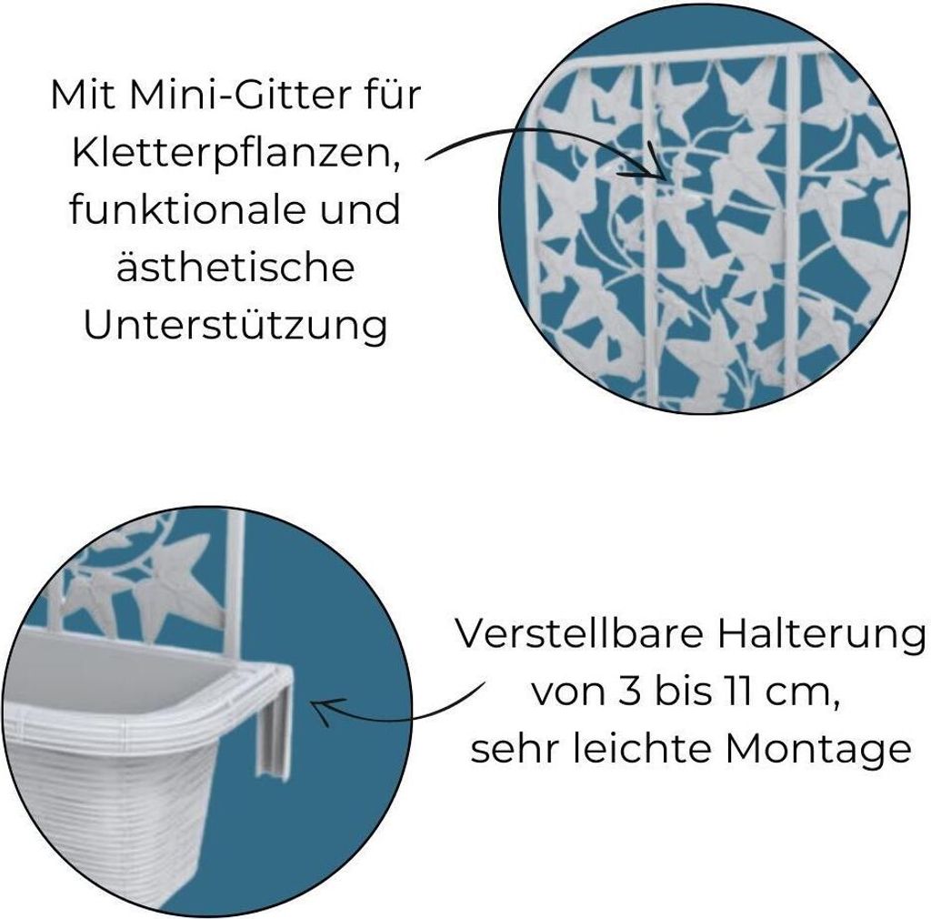 2x Balkonkasten mit Spalier für Kletterpflanzen Produktbild 4