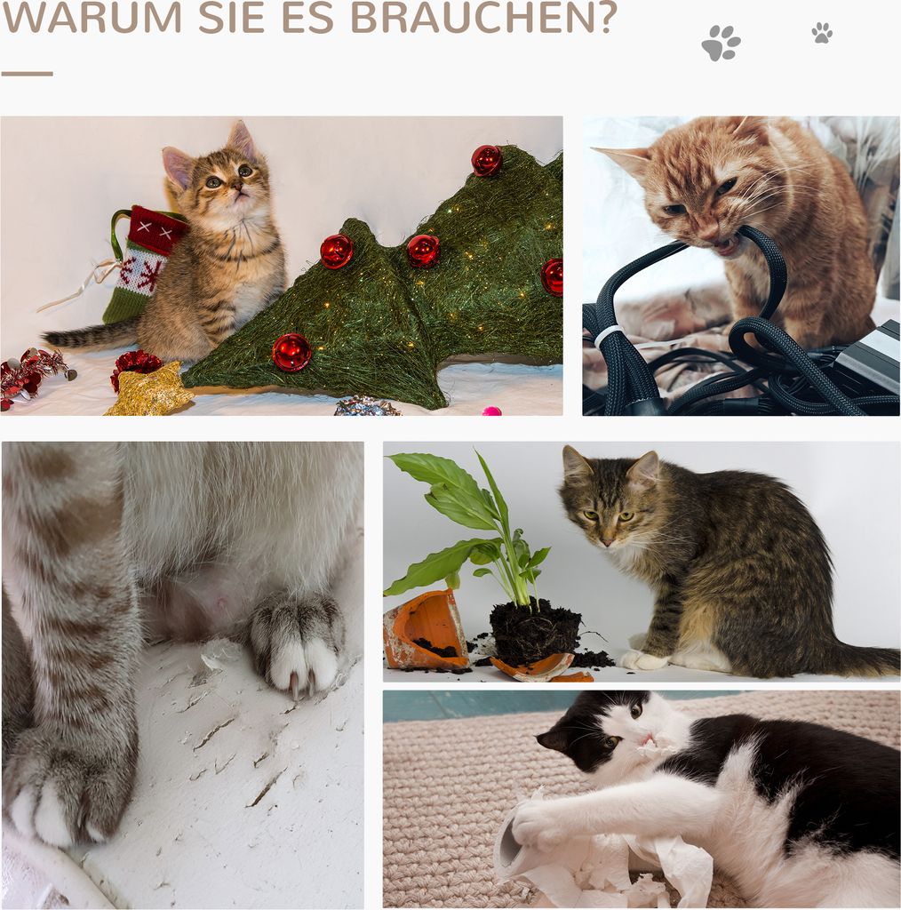 PawHut Kratzstamm für Katzen Kratzsäule aus Sisal stabiler Produktbild 6