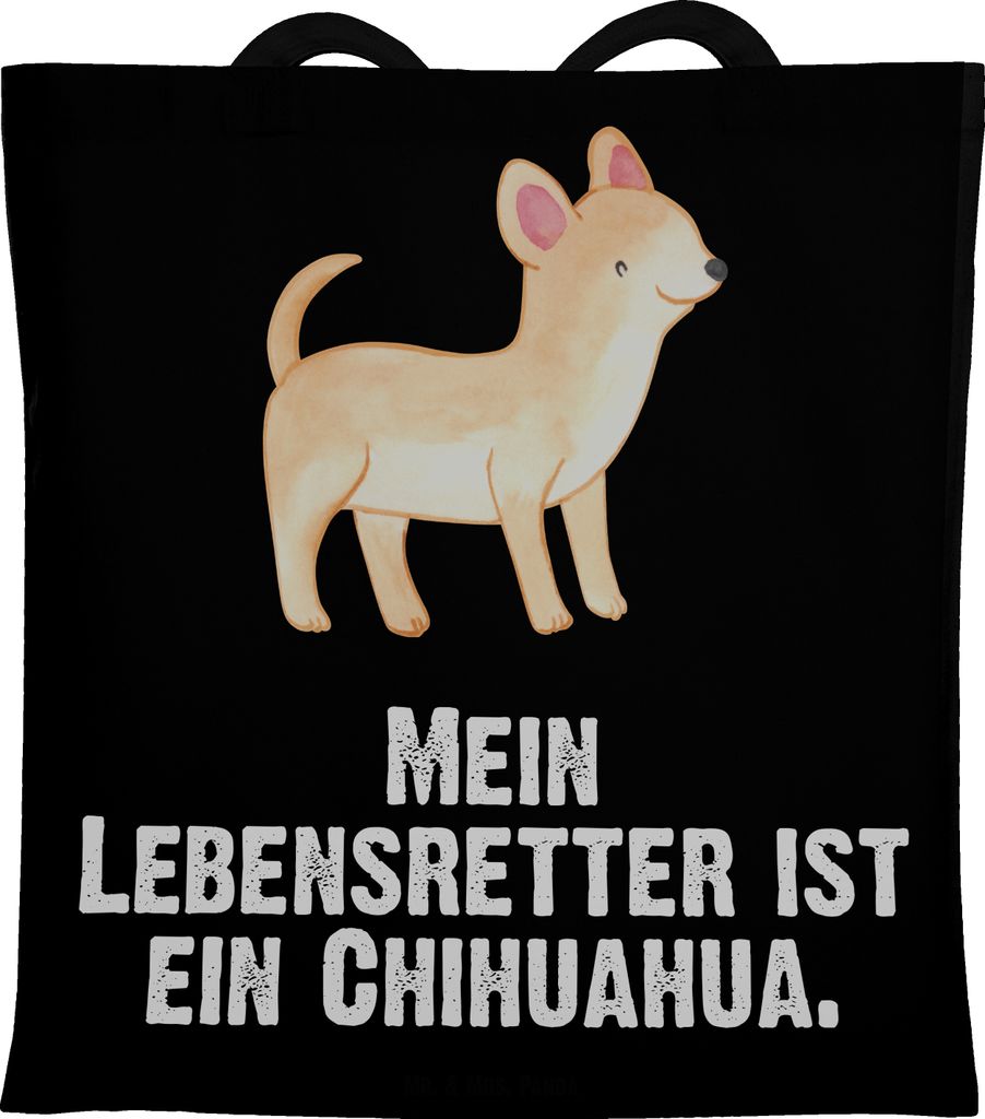 Mr. & Mrs. Panda Tote Bag Chihuahua Lebensretter - Schwarz Produktbild 