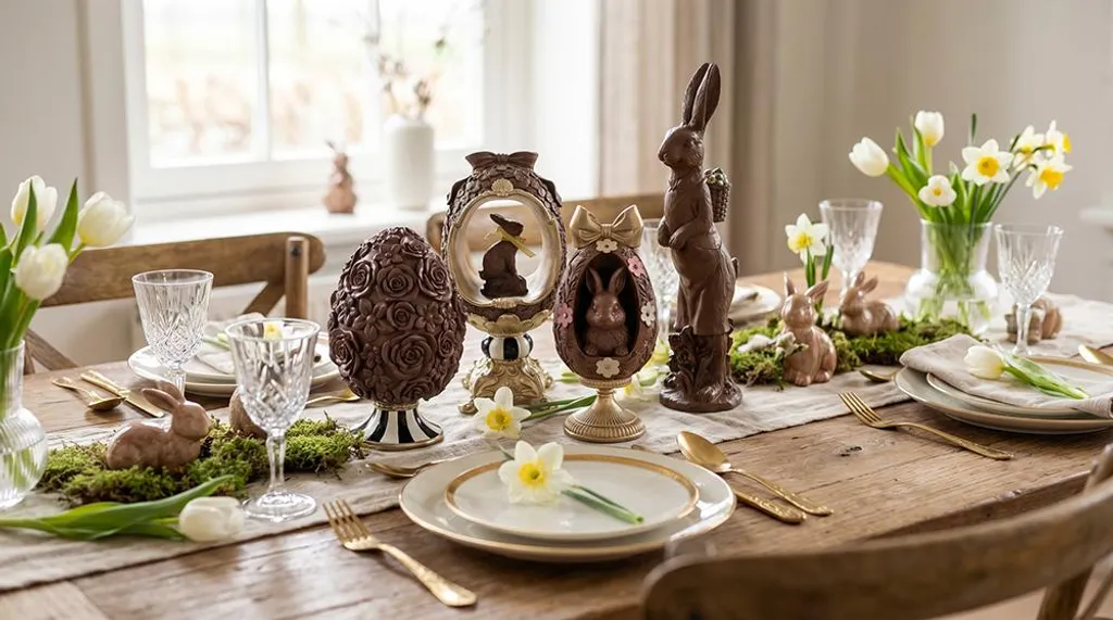 Oeuf Décoratif Marron pour Centre de Table et Déco de Pâques 17 cm