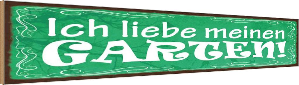 vianmo Holzschild 10x46 cm Ich liebe meinen Garten