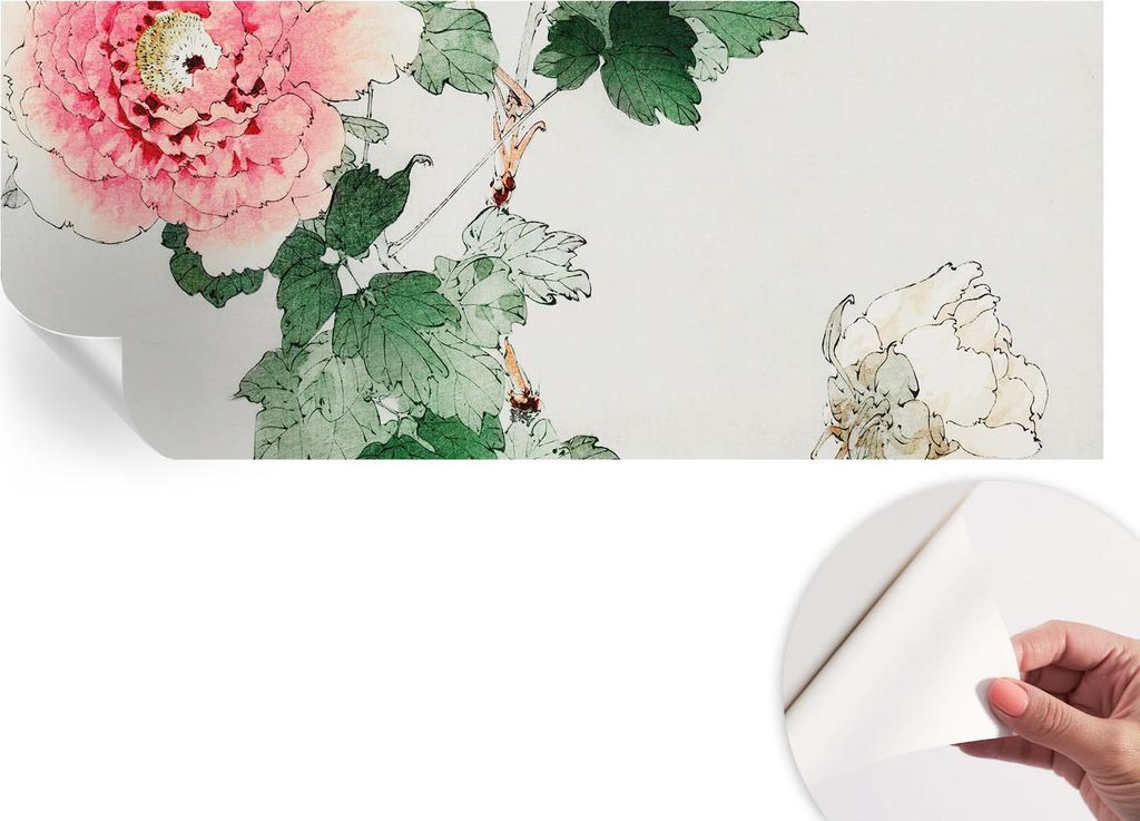 Selbstklebende Wandtapete - Dekorative Tapete für Wohnzimmer - Klebefolie für Wandbilder - Tapetenfolie für Wanddekoration - 208x146 cm - Floral...