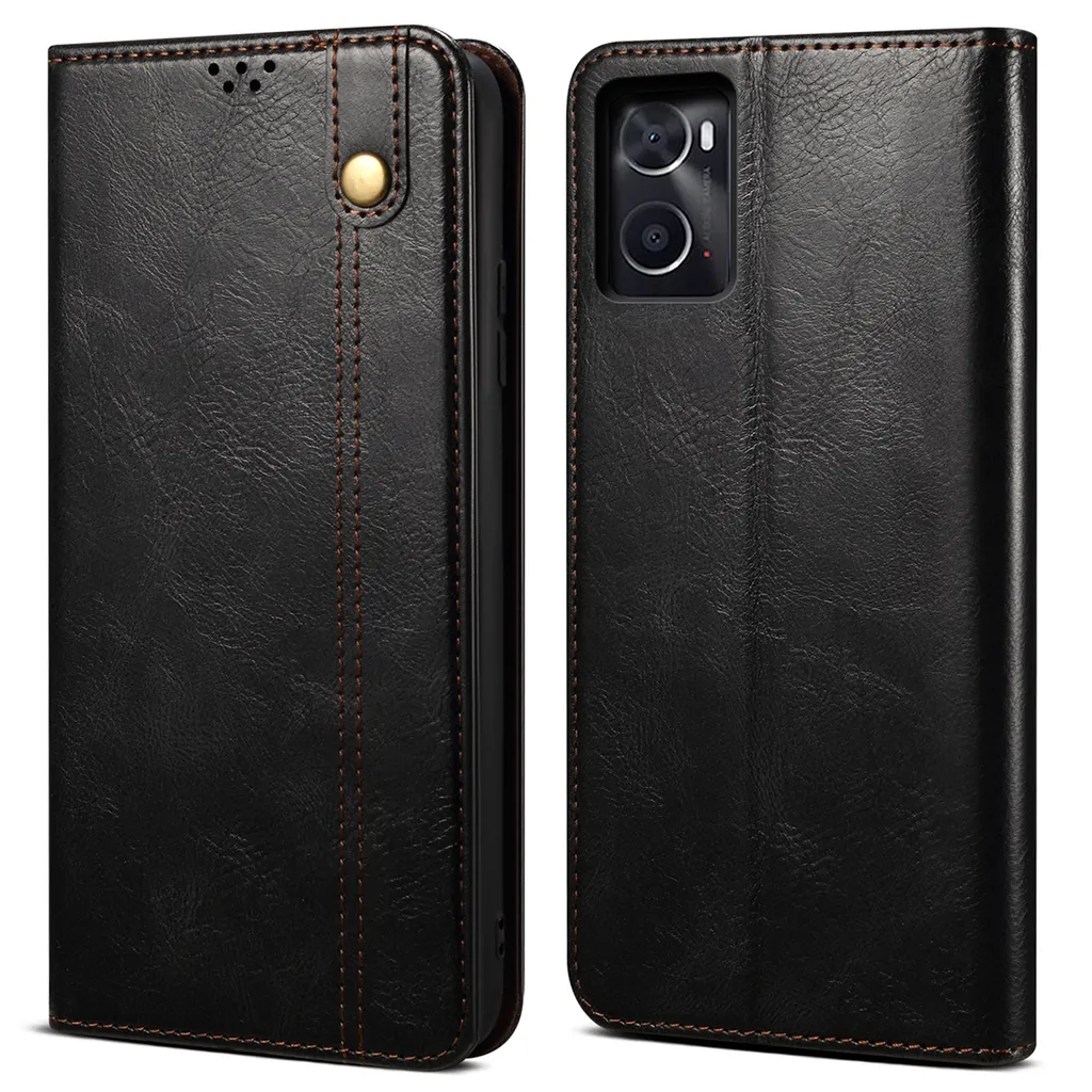 Custodia Portafoglio Realme 9i in Pelle Nera: Protezione con Stand