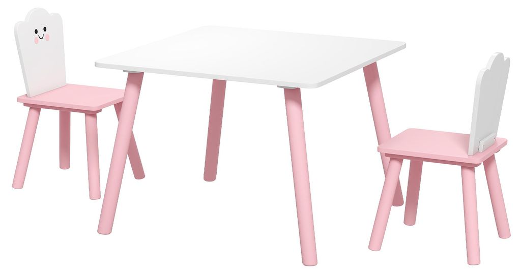 AIYAPLAY Kindertafel met 2 stoelen, kinderset met Productafbeelding 
