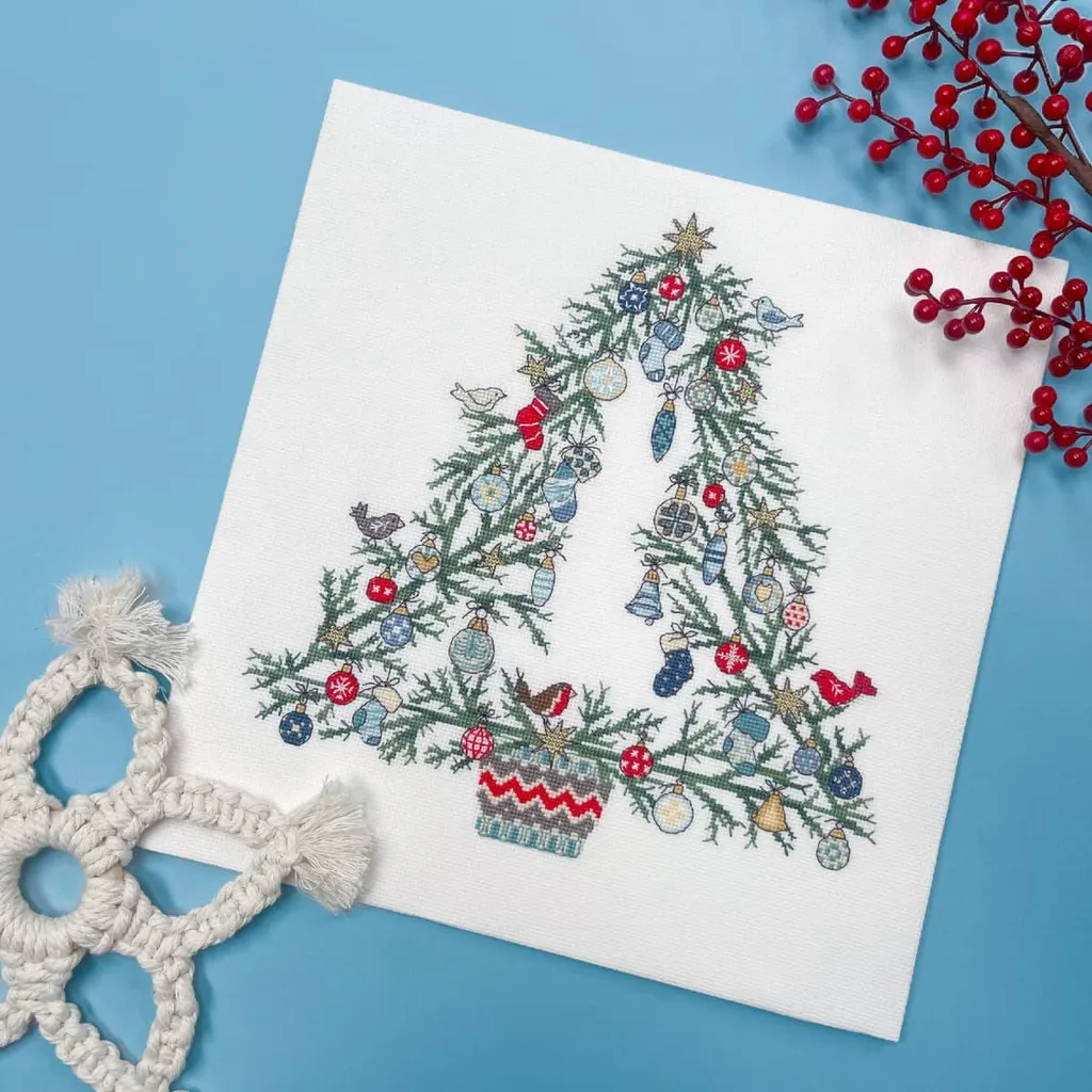 Kit de broderie complet pour décoration murale Arbre de la Joie 27cm - 2