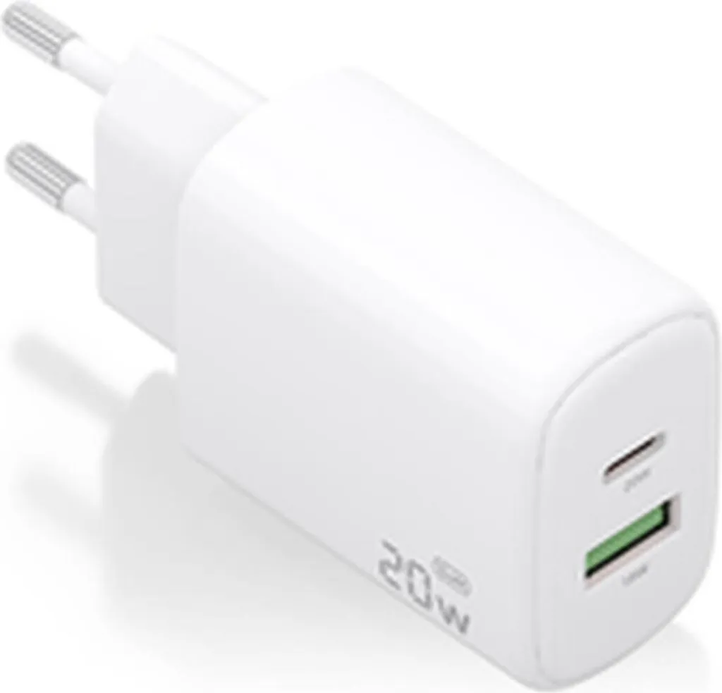 Prise de charge USB-C 20W Aisens blanche idéale pour bureau et voyage