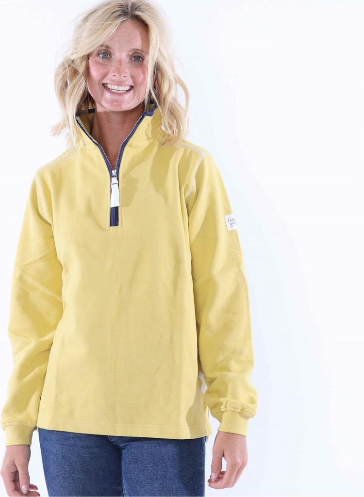 Lazy Jacks - Sweatshirt für Damen, mit kurzem Reißverschluss LJ362 (XS) (Zitrone)