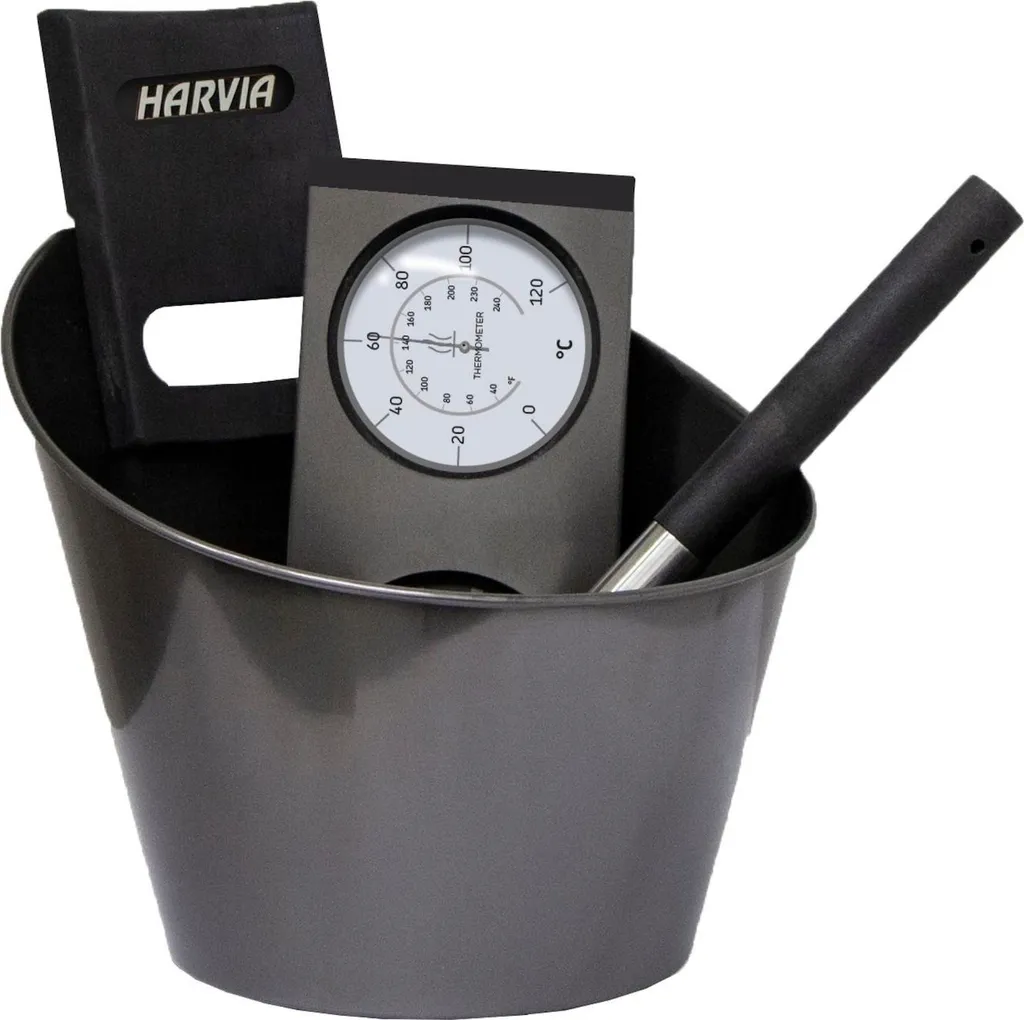 Kit d'accessoires Harvia en acier inoxydable noir pour sauna finlandais