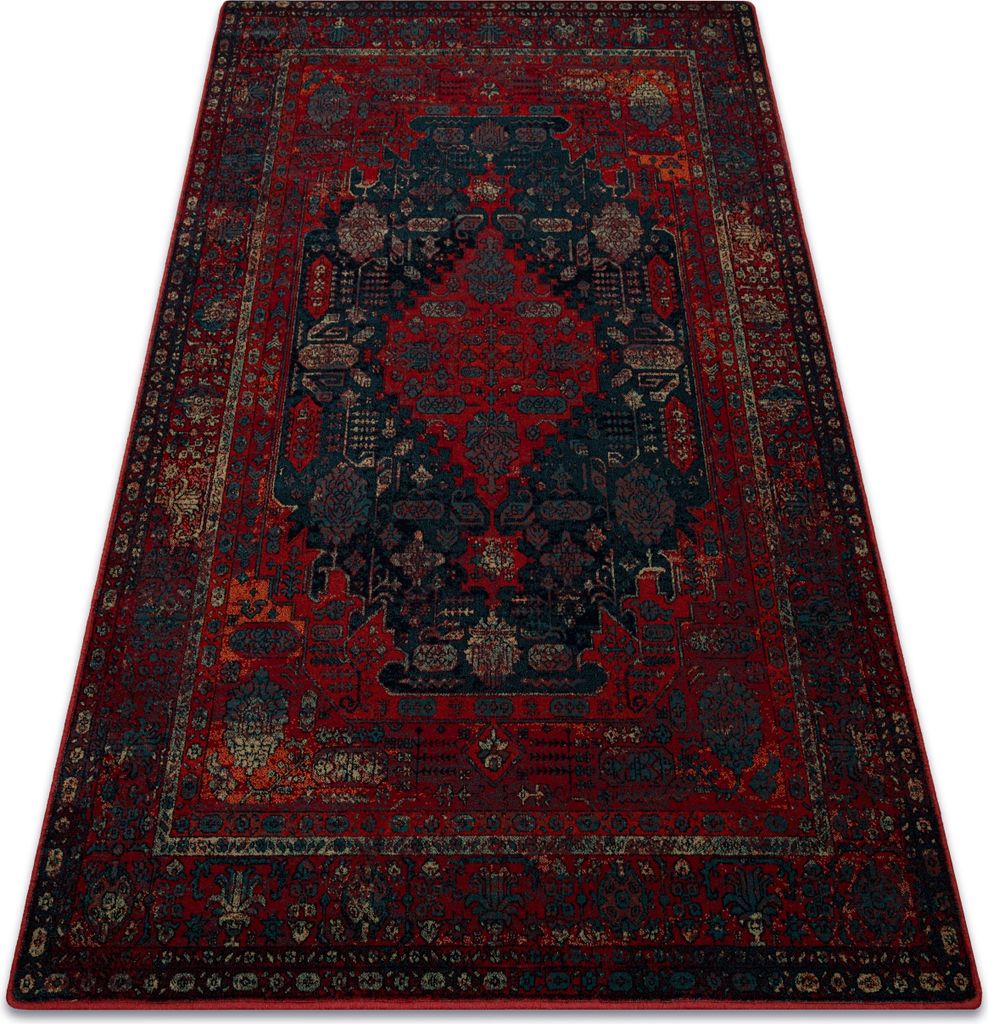 Wollteppich OMEGA HARUN blau rot 135x200 cm