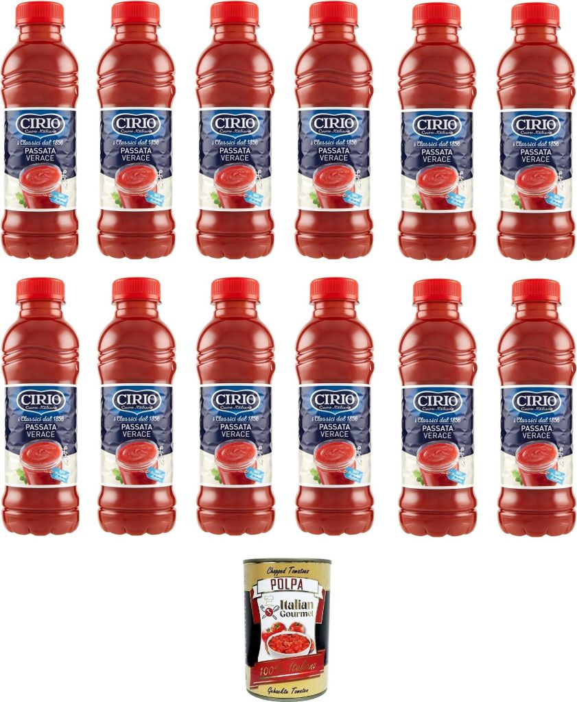 Cirio Passata Verace Tomatensauce Tomaten, kochsauce Pet 12x540gr + Italian Gourmet polpa 400g