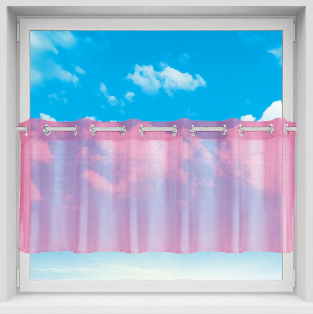 Bistrogardine Noella mit Ösen, Größe: 160x60, Farbe: Pink