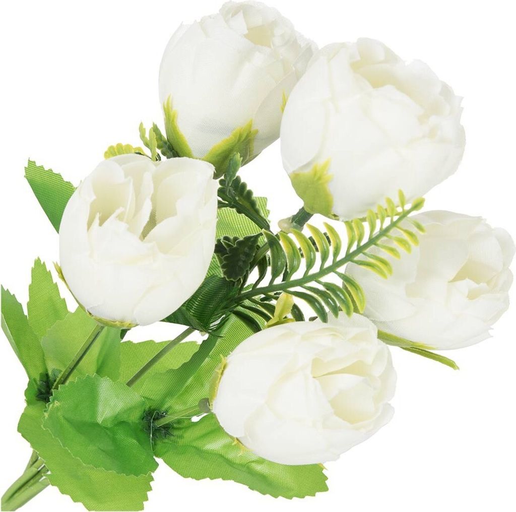 Dekolo Künstliche Blumensträuße Deko Dekoration Zierpflanze Pfingstrosen Creme