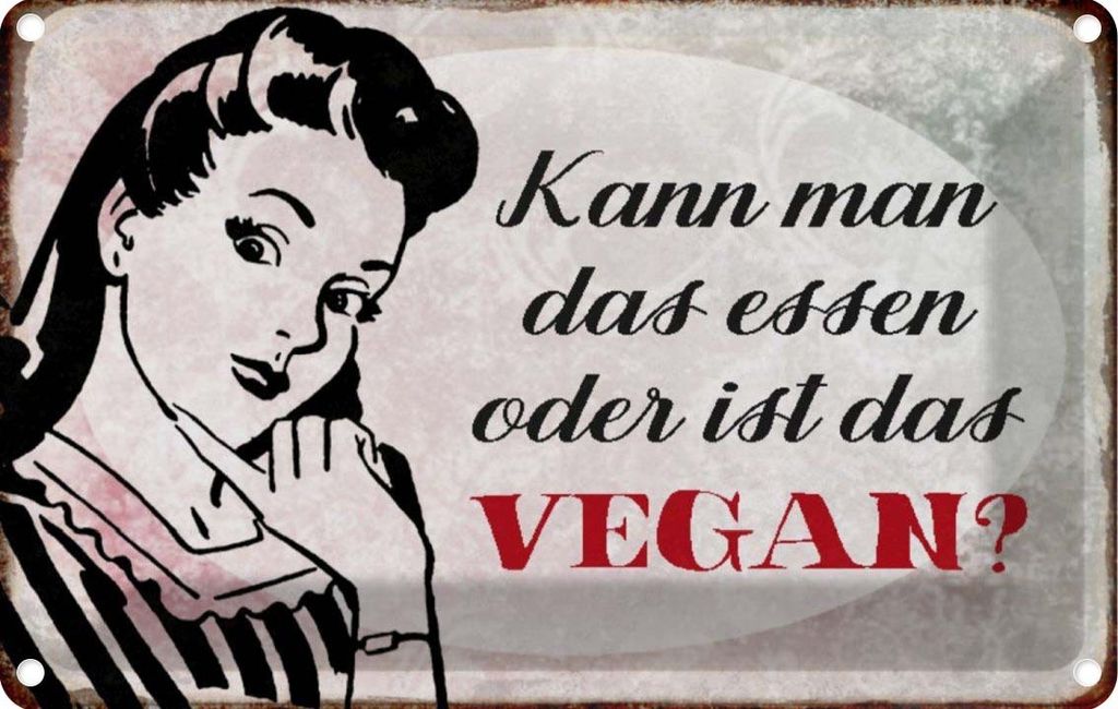 vianmo Blechschild 12x18 cm kann man das essen ist Vegan Spruch Zitat