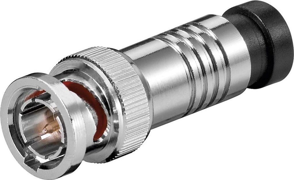 Goobay 12039 BNC Kompressions-Stecker, 75 Ohm - Innerhülse für Dielektrikum Ø bis 4,9 mm