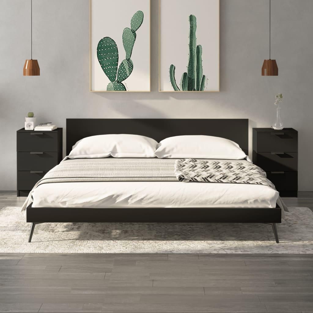 vidaXL Noční stolky 2 ks černé 40x36x65 cm Obrázek produktu 