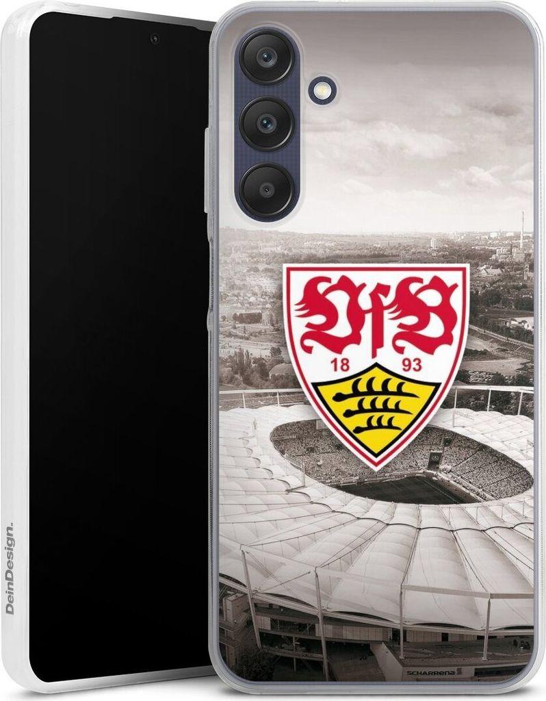 DeinDesign Slim Hülle für Samsung Galaxy A25 5G Silikon Case Ultra Dünn Handyhülle Offizielles Lizenzprodukt Stadion VfB Stuttgart