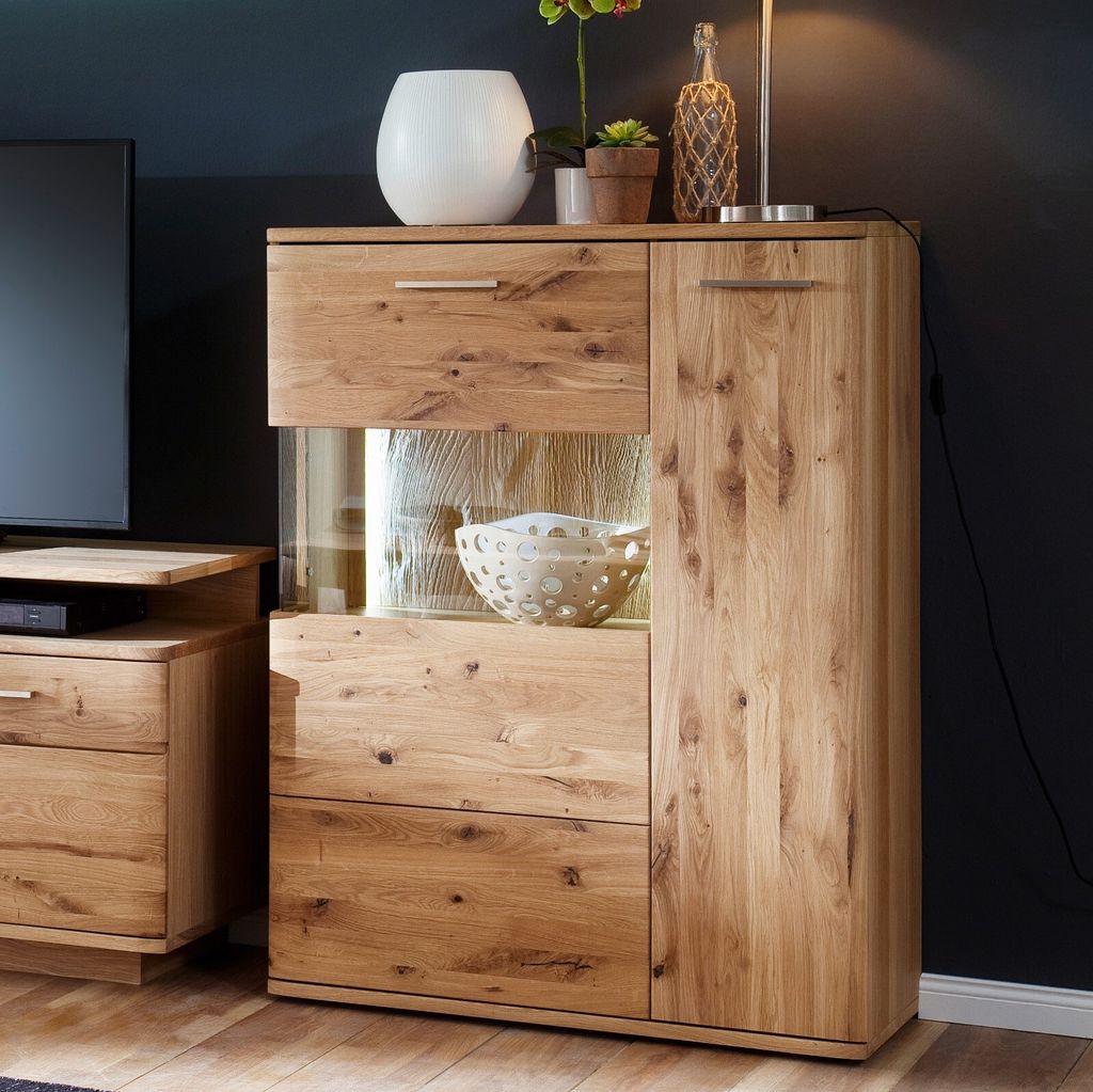 Highboard 2 Santori | Eiche Bianco | ohne Beleuchtung