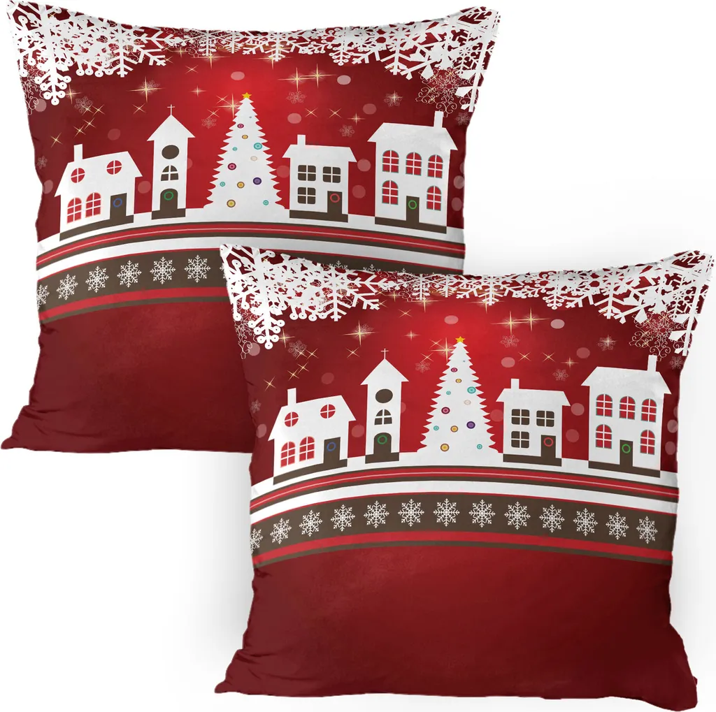 Housse de coussin Noël 80x80 Lot de 2 : Rénovez votre Déco de Fête Facile
