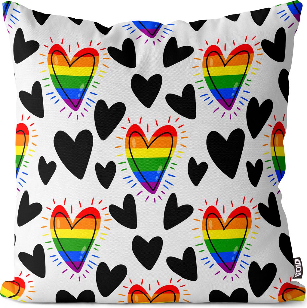 VOID Cartoon Herzen Pride Kissenbezug Kissenhülle Polyester wasserfest Outdoor Garten Kissen Deko