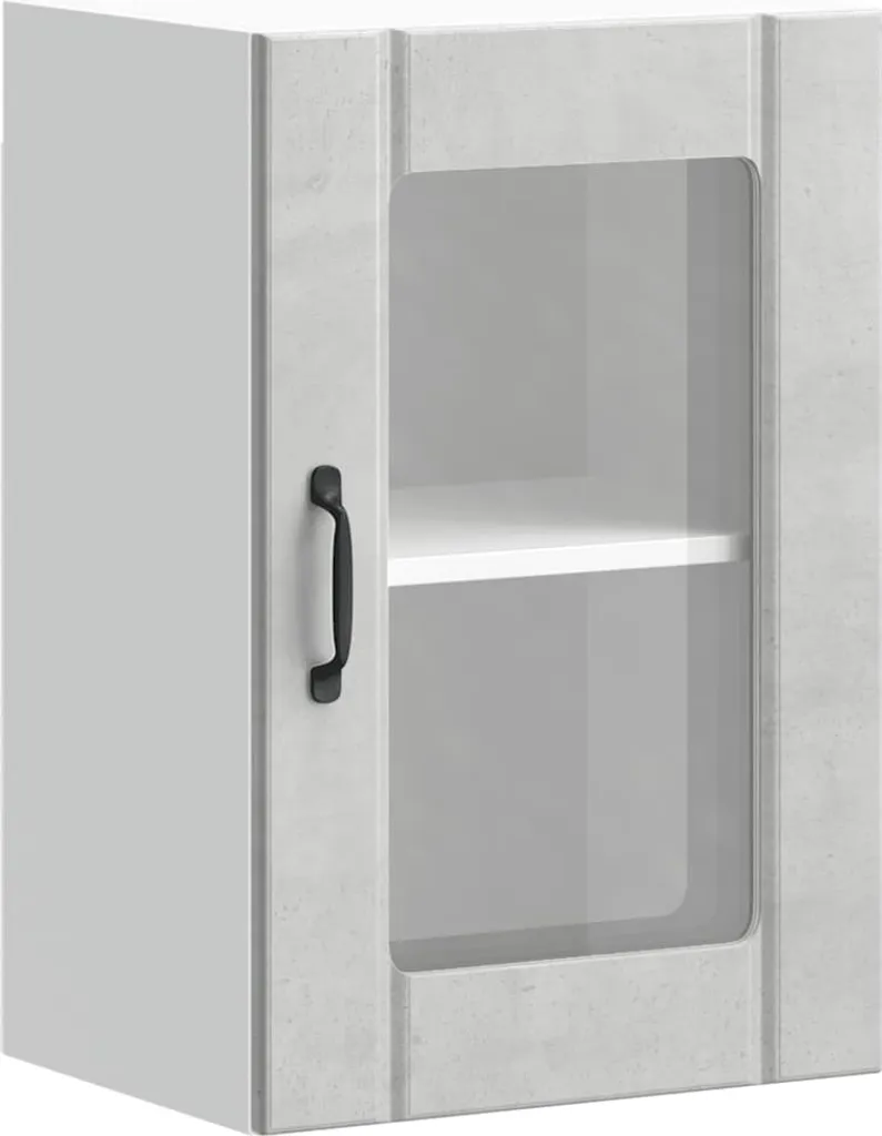 Pensile Cucina con Vetro Lucca Grigio Cemento SYFAX | Mobile Sospeso Moderno