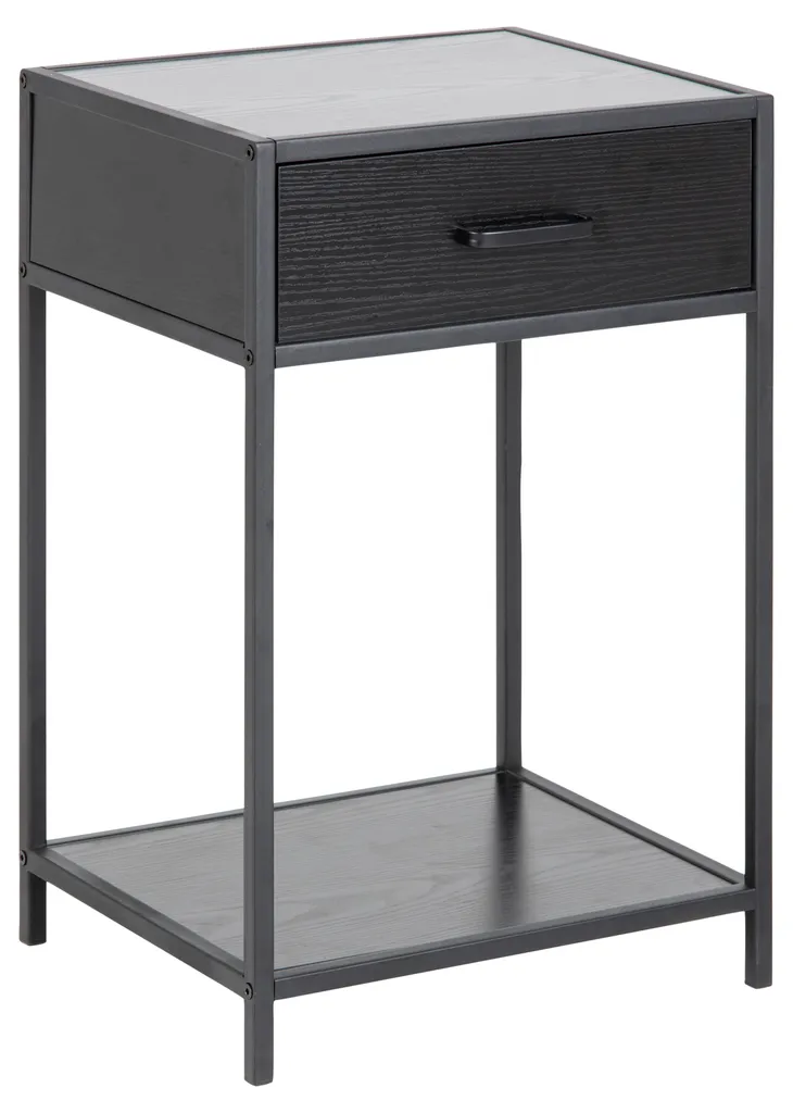 Sea Table de chevet noir, table de nuit élégante pour chambre adulte