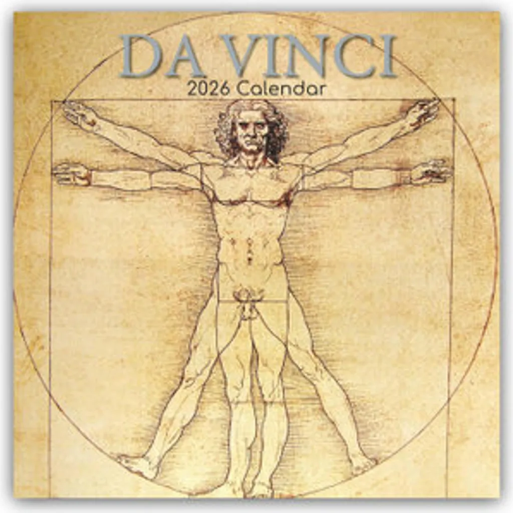 Calendrier Leonardo da Vinci 2026 Format 16 Mois Art Renaissance Italien
