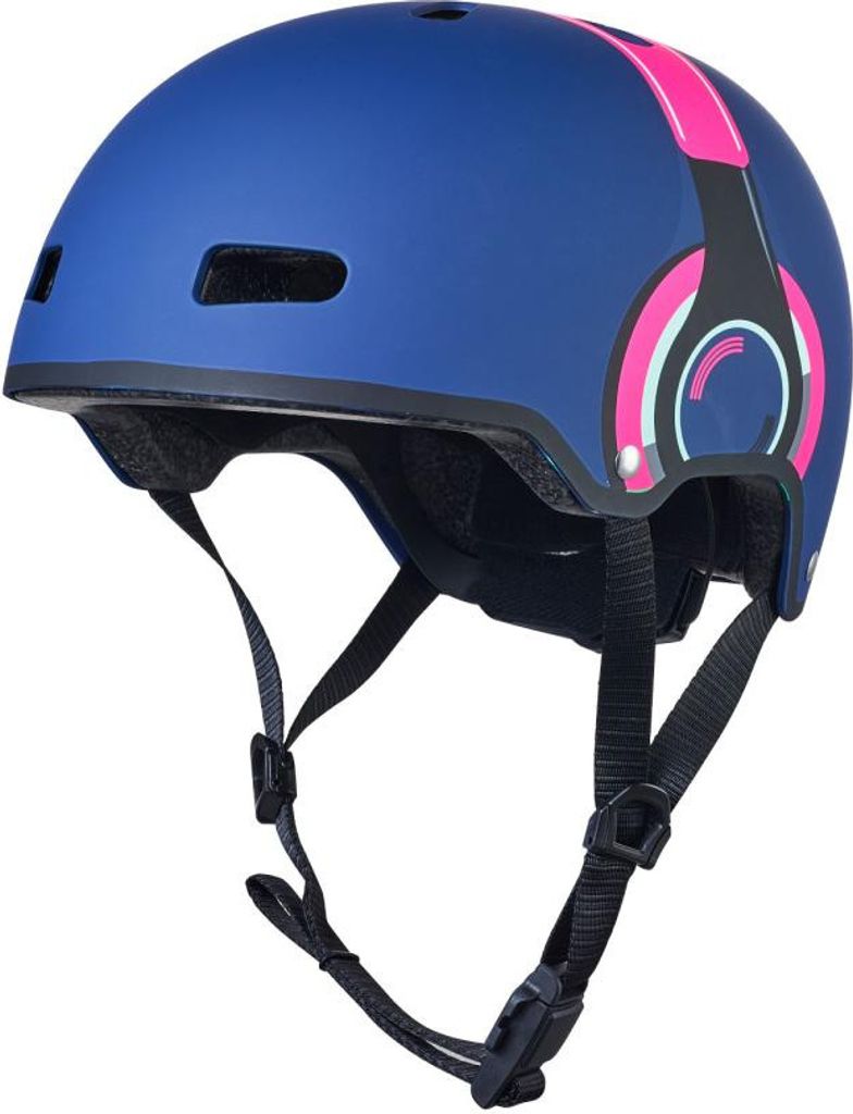 Micro Kinderhelm ABS Headphone Pink mit LED-Licht und Fidlock Verschluss