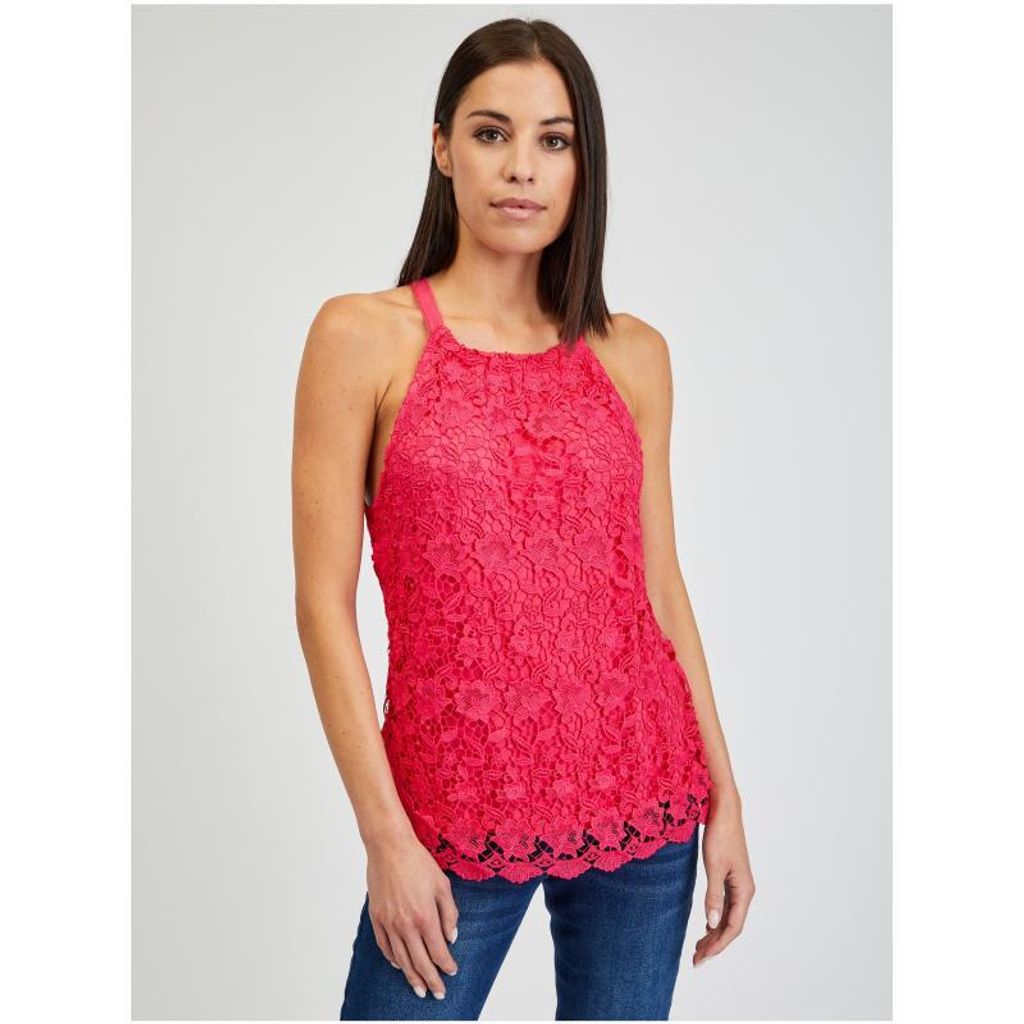 Orsay Dunkelrosa Damen Spitzen-Tanktop 102091324000__L