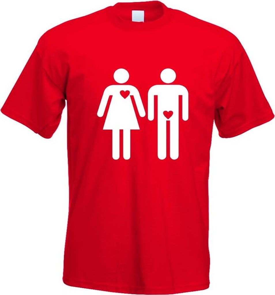 Kiwistar - T-Shirt - rot - Wahre Liebe Motiv Bedruckt Funshirt Design Print - mit Motiv Bedruckt - Funshirt Design - Sport - Freizeit - Herren - XXL