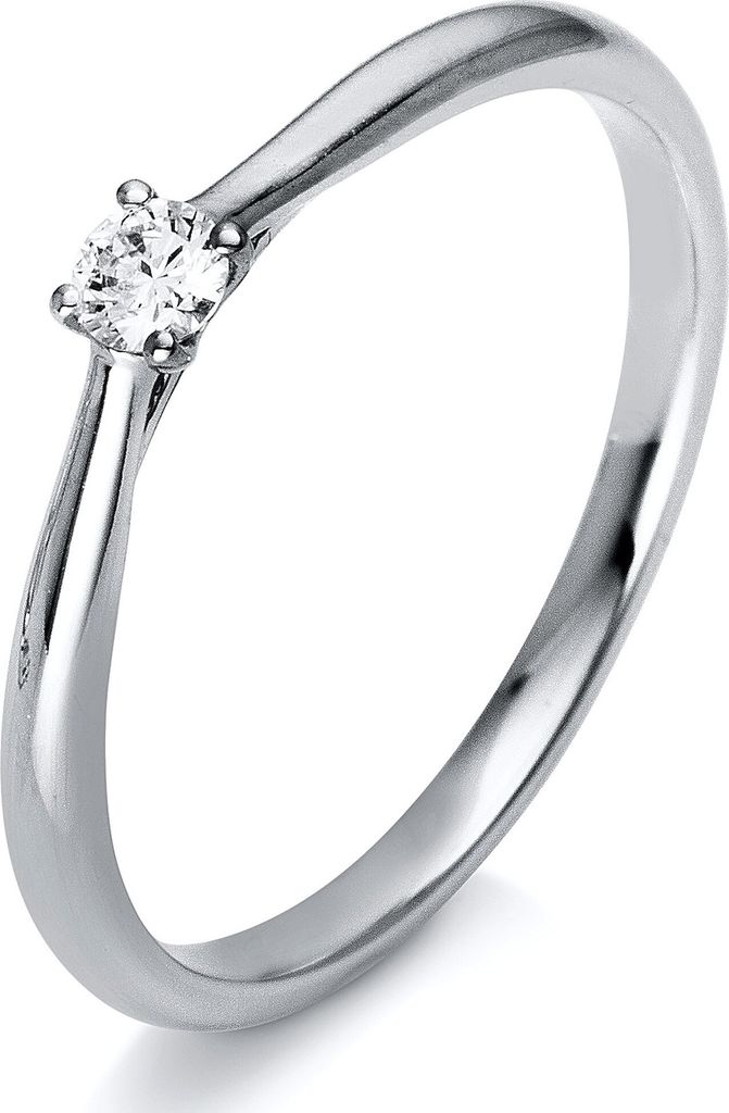 Diamond Group 1A287W4 Ring 4er-Krappe Brillant 0,10 ct 14 kt WG Gr. 56