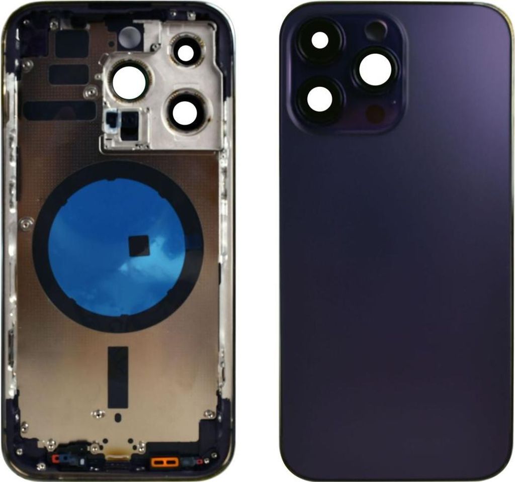 iPhone 14 Pro Glasrückseite mit Rahmen - Lila