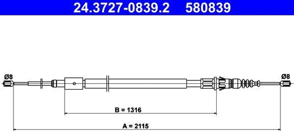 Câble de Frein à Main Haute Résistance ATE 4745T9 pour C4 et 307 SW