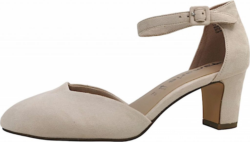 Tamaris Damen Pumps Fesselriemen Blockabsatz samtige Haptik Produktbild 11