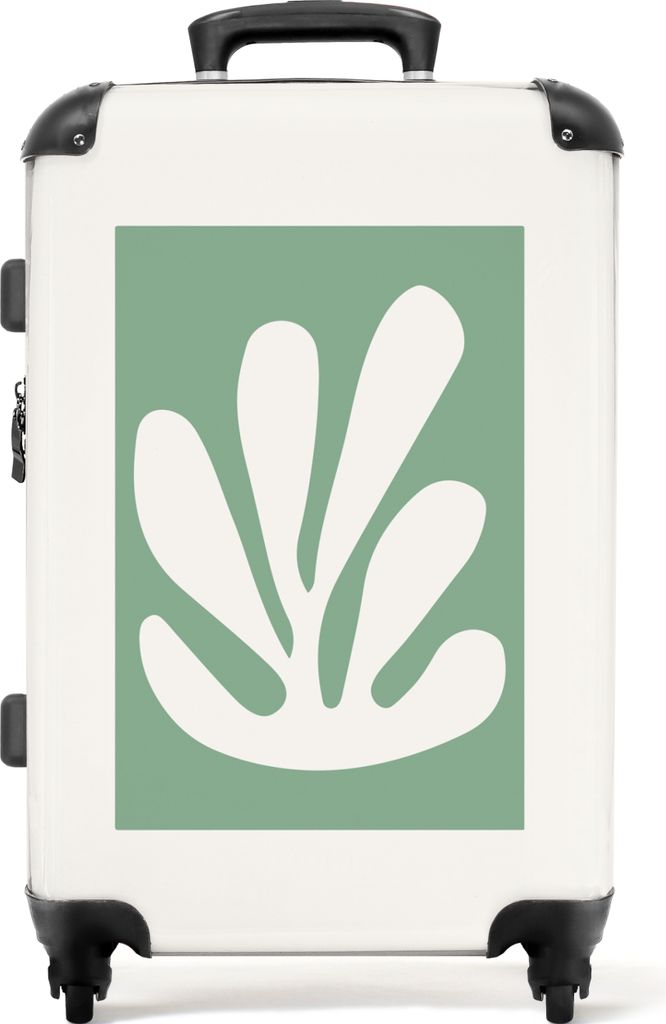 NoBoringSuitcases.com Großer Koffer - Kunst - Grün - Henri Matisse - Blatt - Abstrakt - Kombinationsschloss TSA - Hartschalen Trolley 4 Rollen ...