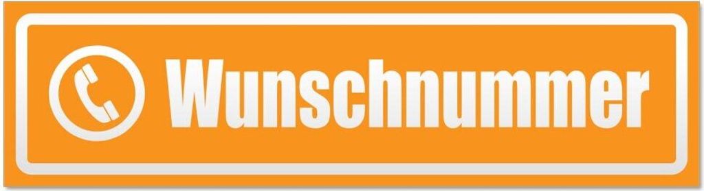 Kiwistar Wunschnummer invertiert Magnetschild Schild magnetisch - 45cm Orange - Magnetfolie für Auto PKW Kfz