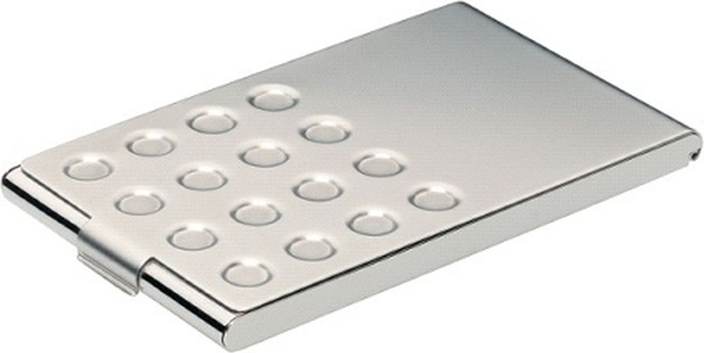 Visitenkarten-Box Business Card Box für 15 Karten metallic silber Packung mit 25 Stück