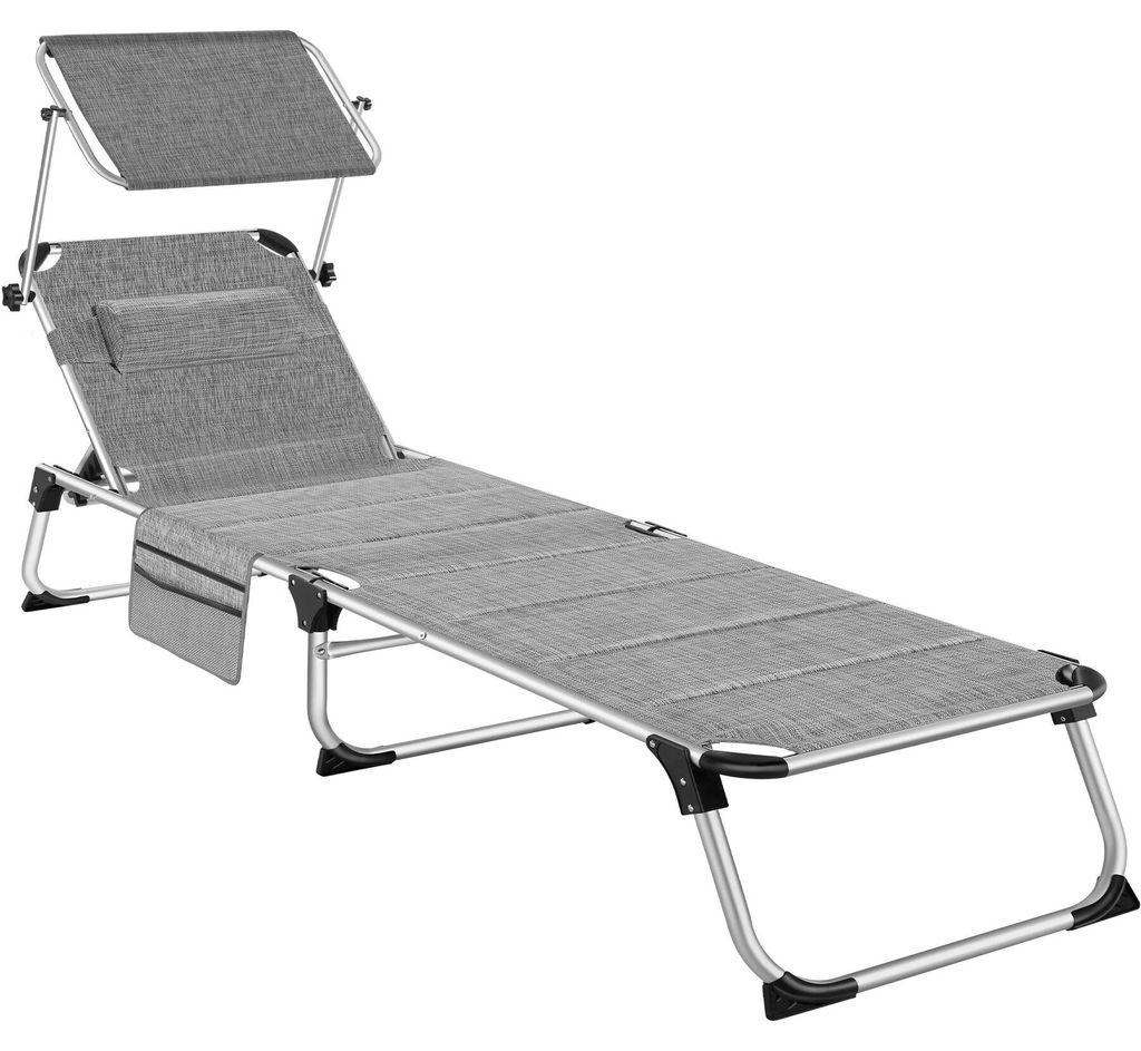 tectake® Aluminium Sonnenliege Lorella gepolstert, klappbar Produktbild 