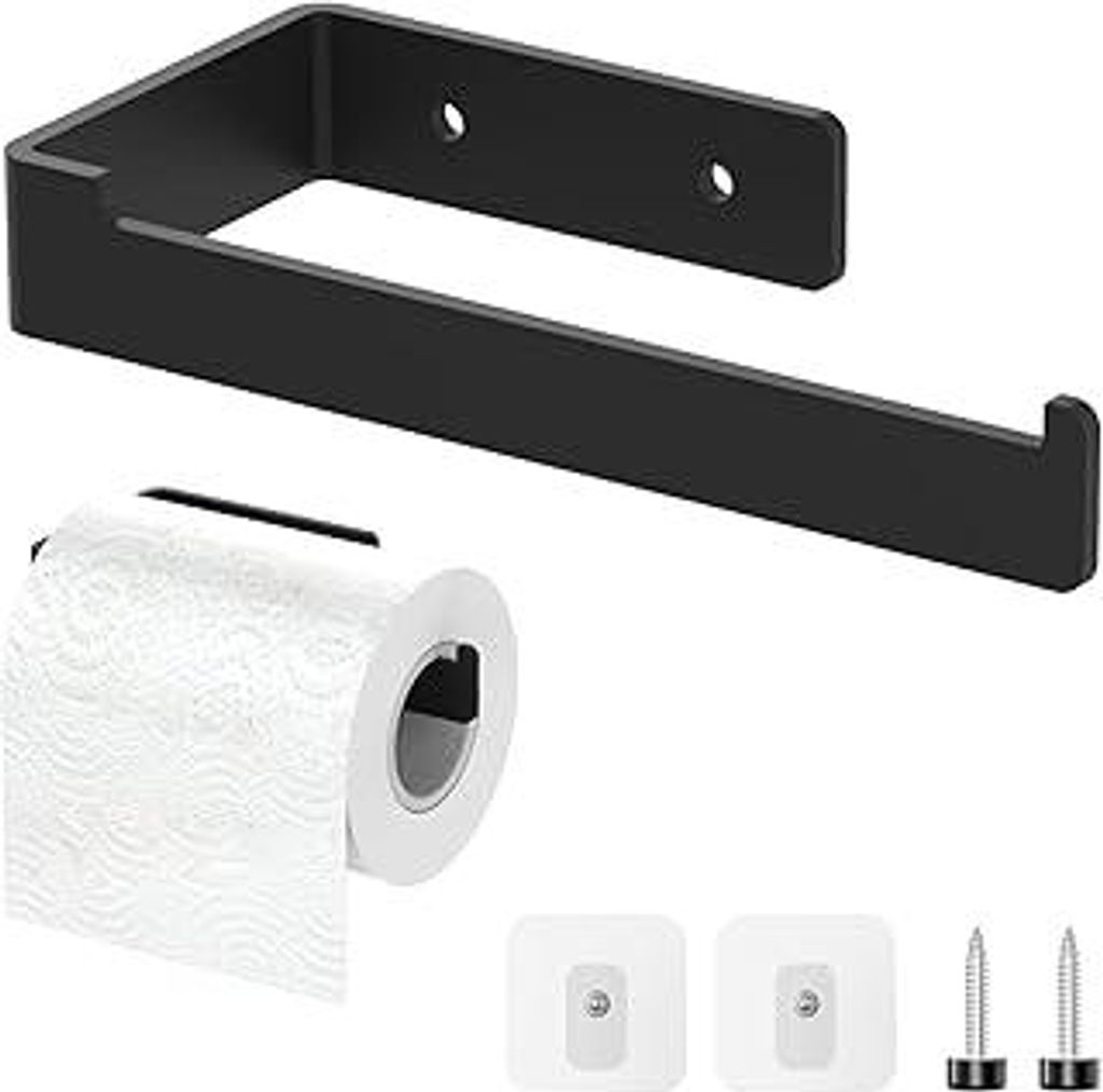 Diompirux Toilettenpapierhalter, Klopapierhalter Aus Edelstahl, Gebohrt oder Selbstklebend Klorollenhalter Bad, mit 2 Klebehaken und 2 Schrauben, f...
