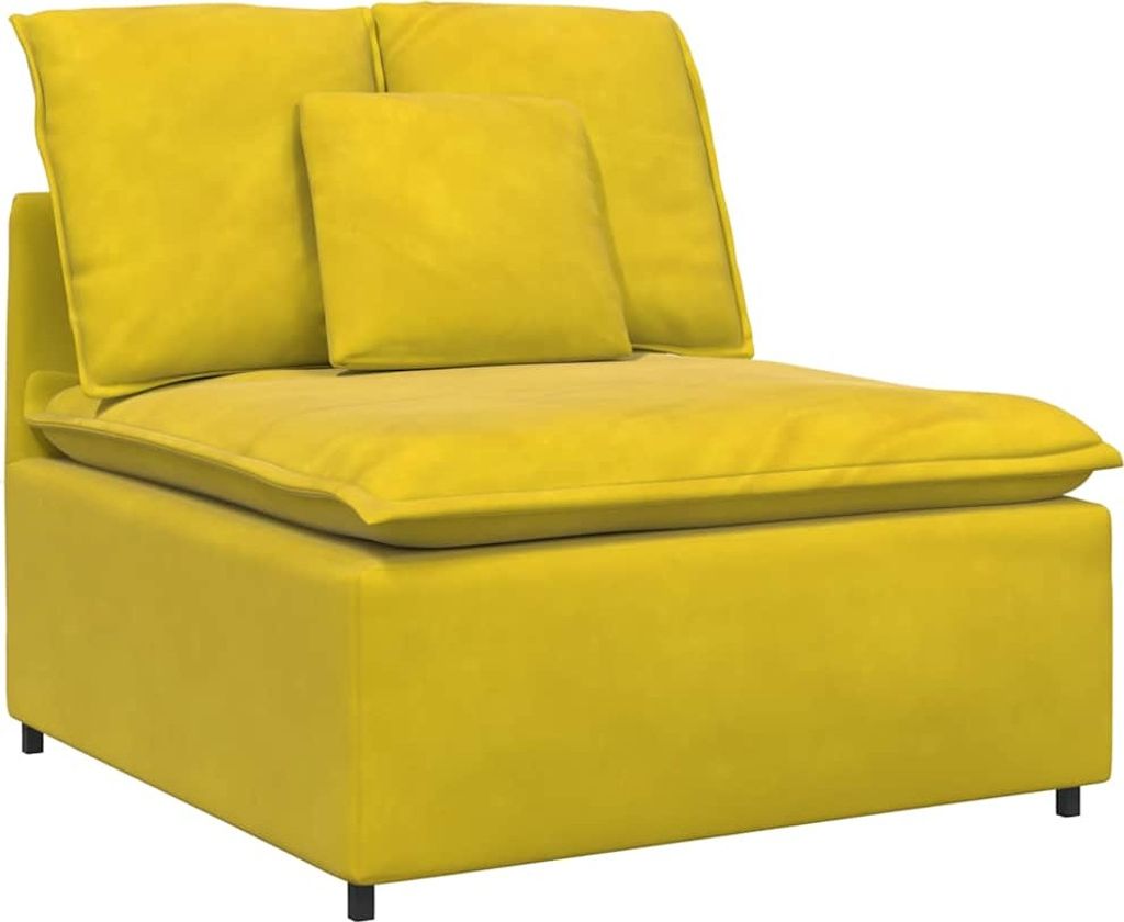 Modulares Sofa Mittelmodul mit Kissen Gelb 100 cm